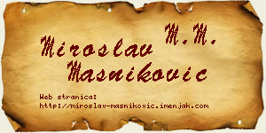 Miroslav Masniković vizit kartica